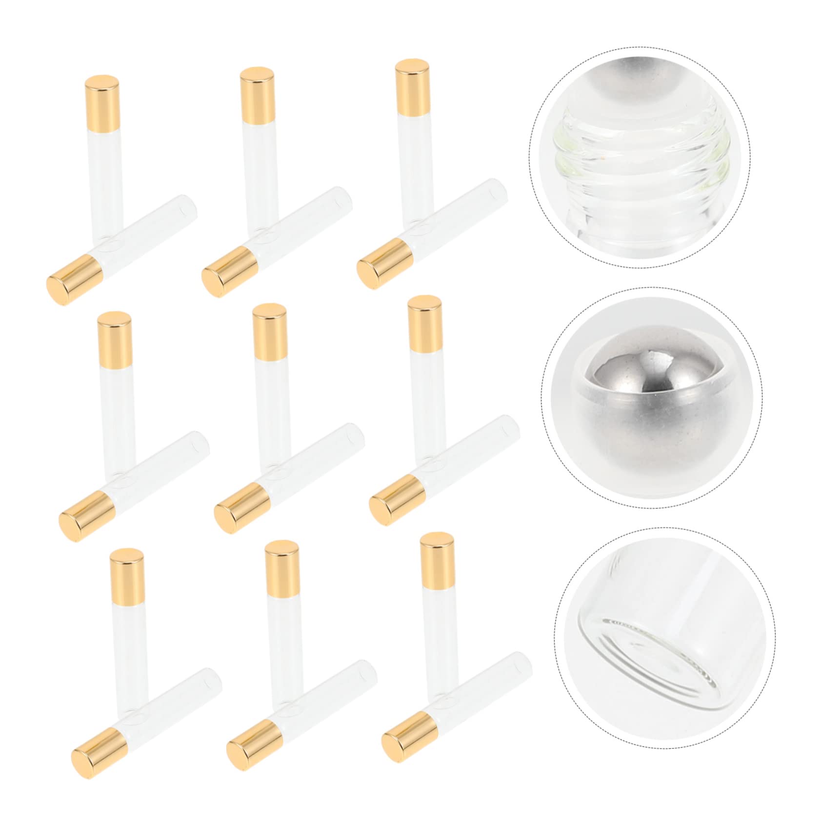 minkissy Lot De 5 Flacons À Bille En Verre Rechargeables Avec Compte-gouttes 20 Pièces X 5