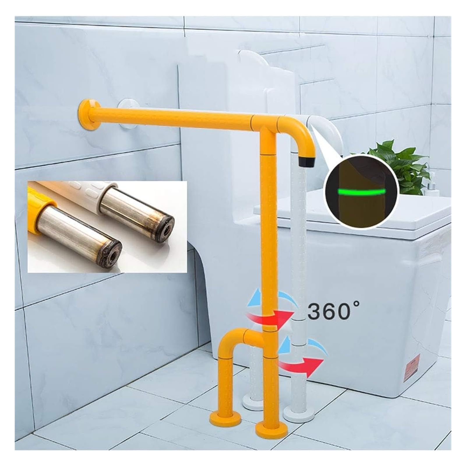 Barras De Apoyo Para Baño, Pasamanos, Barras De Seguridad Para Ducha, Barras De Apoyo En Forma De T De Acero Inoxidable Y Nailon, Barras De Apoyo Para Baño Montadas En La Pared, Toalleros De Pie