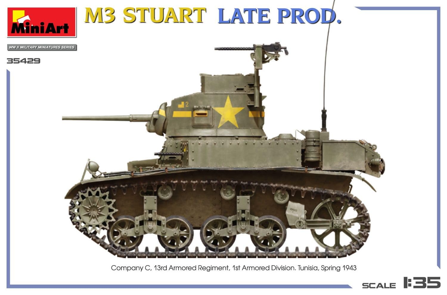Mini Art 35429 1:35 US M3 Stuart Späte Prod. Interior - originalgetreue Nachbildung, Modellbau, Plastik Bausatz, Basteln, Hobby, Kleben, Modellbausatz, Zusammenbauen, unlackiert