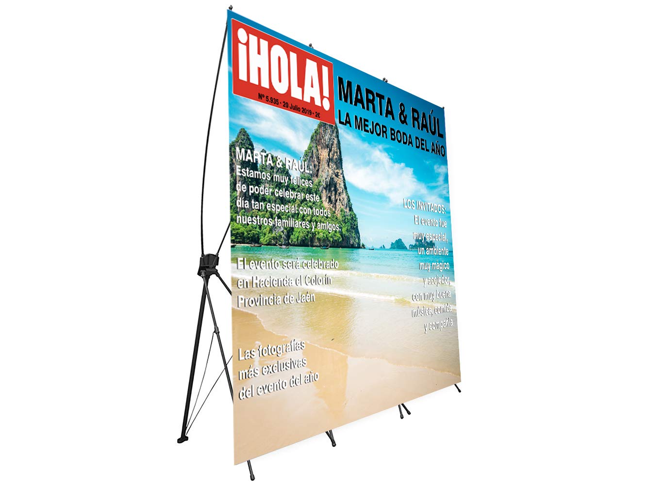 Photocall X-Banner Extensible 100% Personalizado Cumpleaños Playa | 260x200cm| Regalos para Cumpleaños | Photocall Económico y Original | Ideas para Regalos | Regalos Personalizados de Cumpleaños