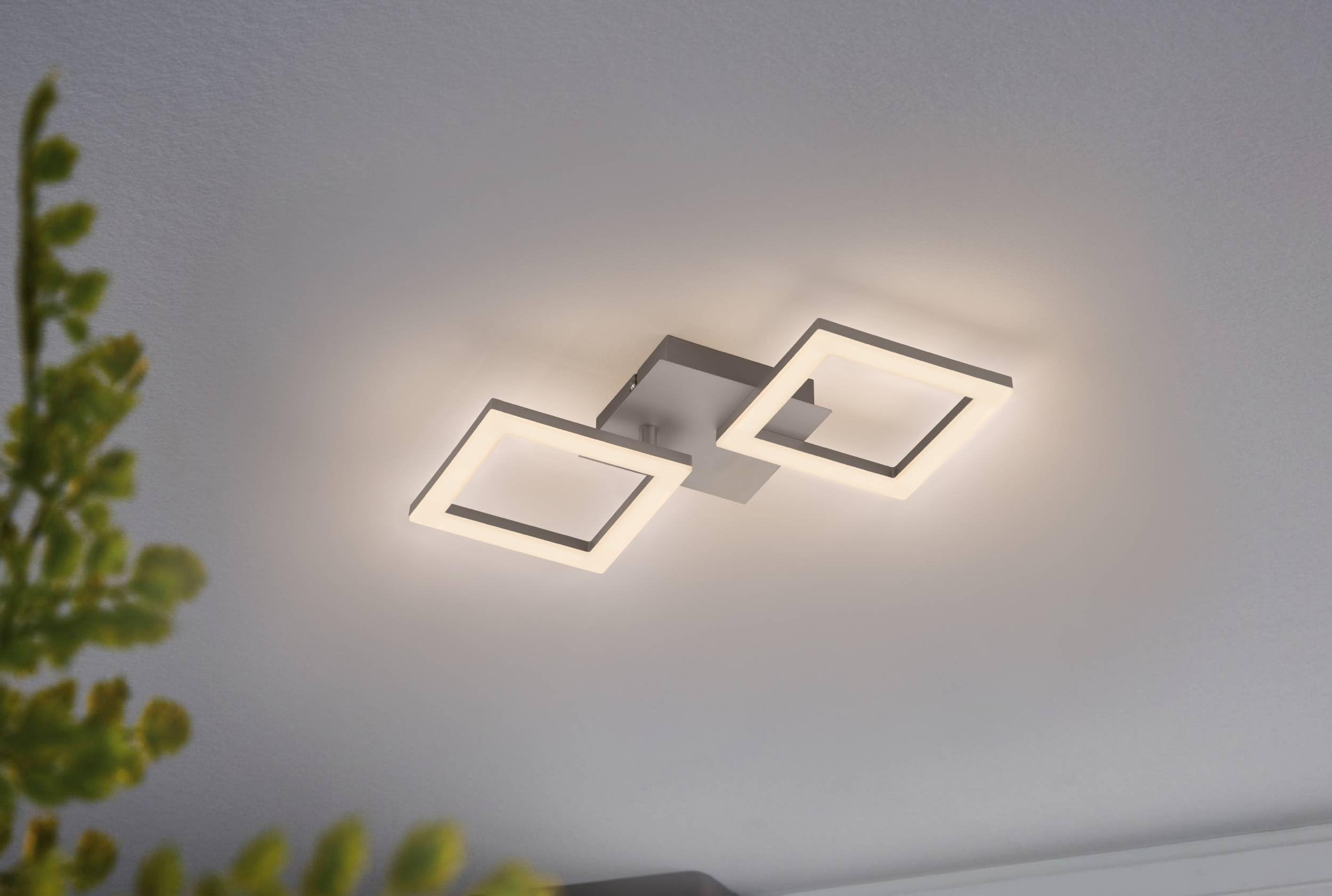 Eglo Luminaire plafonnier Palmaves 2 avec 2 panneaux LED, lampe de plafond