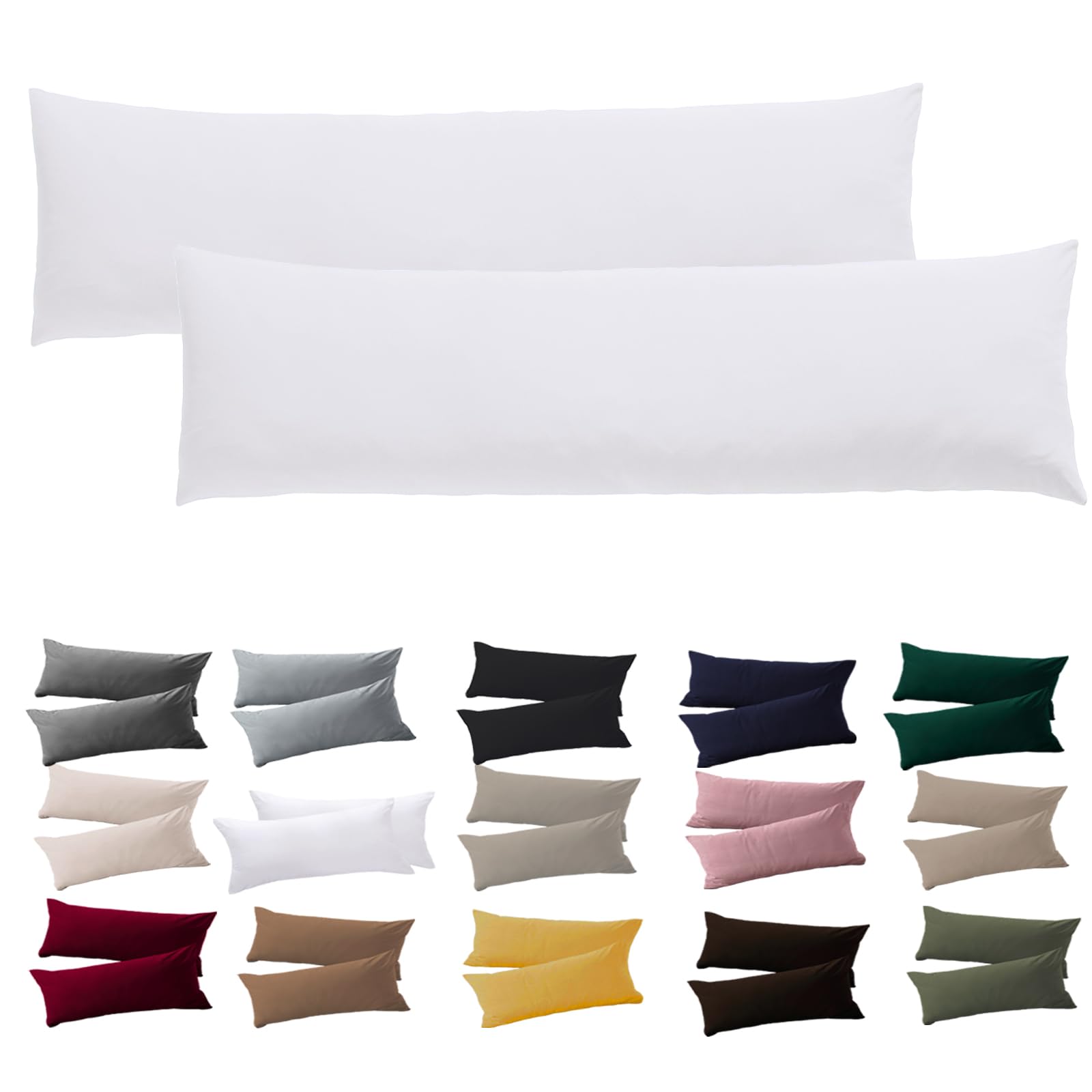 Soifox 2er Set Kissenbezug Mikrofaser weich und angenehm bügelfrei & knitterfrei