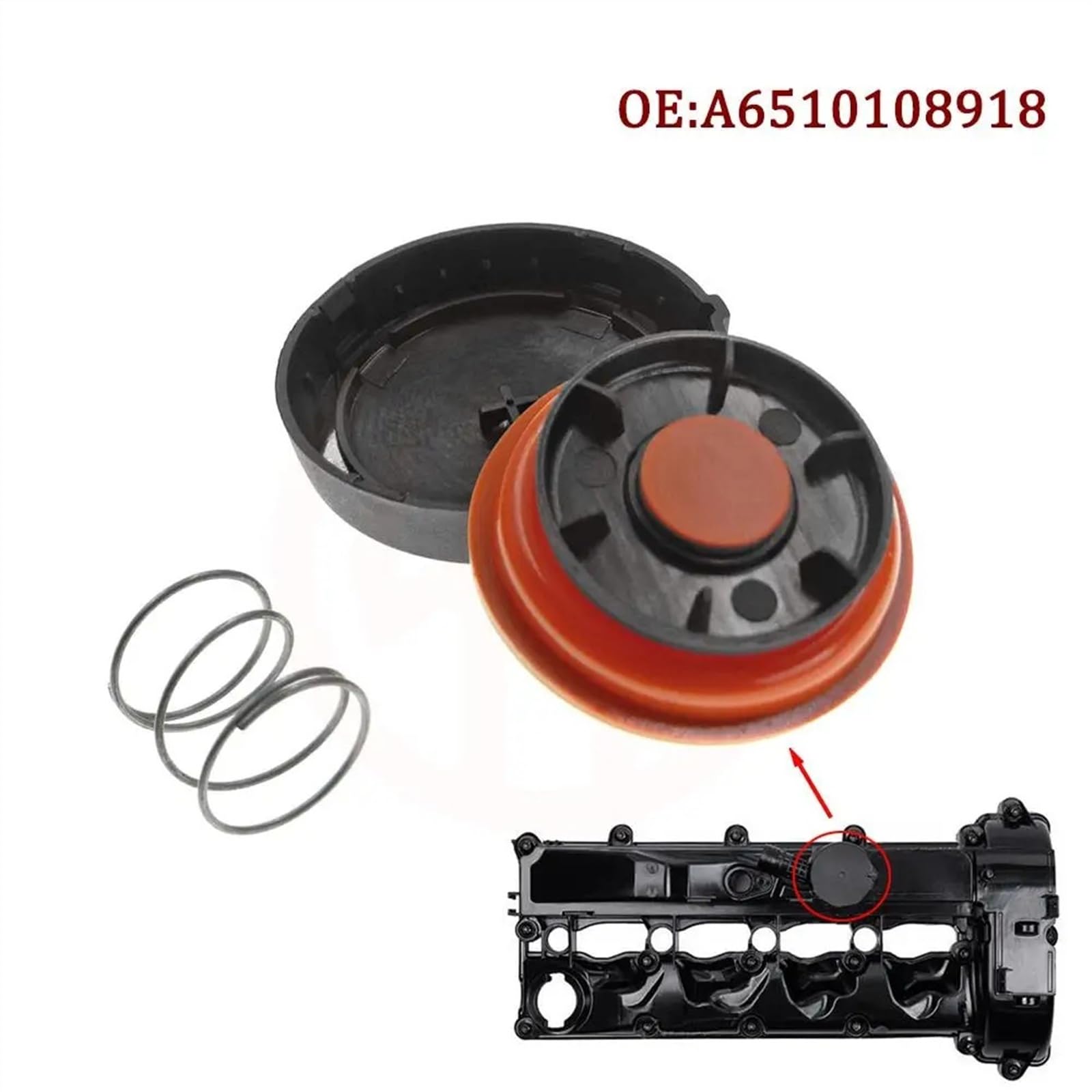 1 Pz A6510108918 Kit Di Riparazione Del Coperchio Della Valvola PCV Del Motore Dell'auto Con Membrana A6510109118 6510100630 Compatibile Con Mercedes Benz CES ML W212 W205 W222