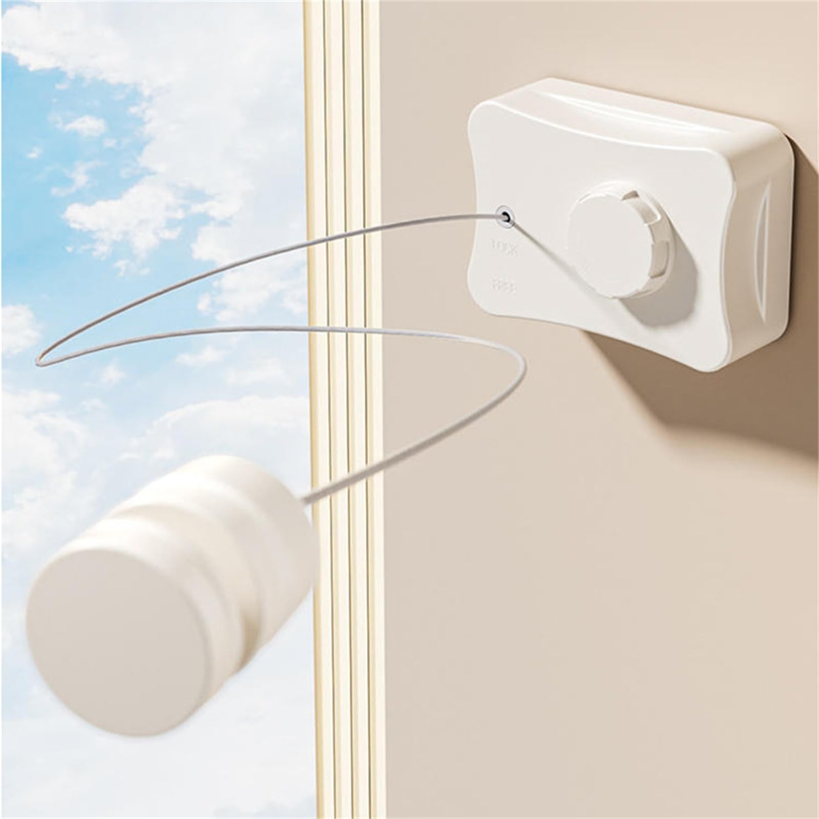 Retractable Clothesline Invisible Clothesline Indoor Bathroom Retractable for Bathroom, Hotel(White)