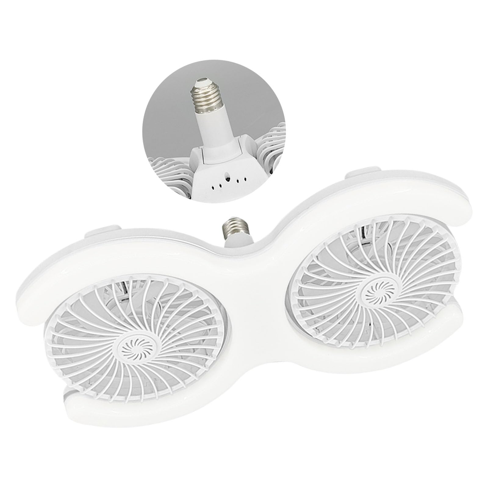 Uqezagpa E27 Socket Ceiling Fan Light with Quiet Operate Small Spaces Fan Lamp for Various Spaces Enduring Double Head with LED Light