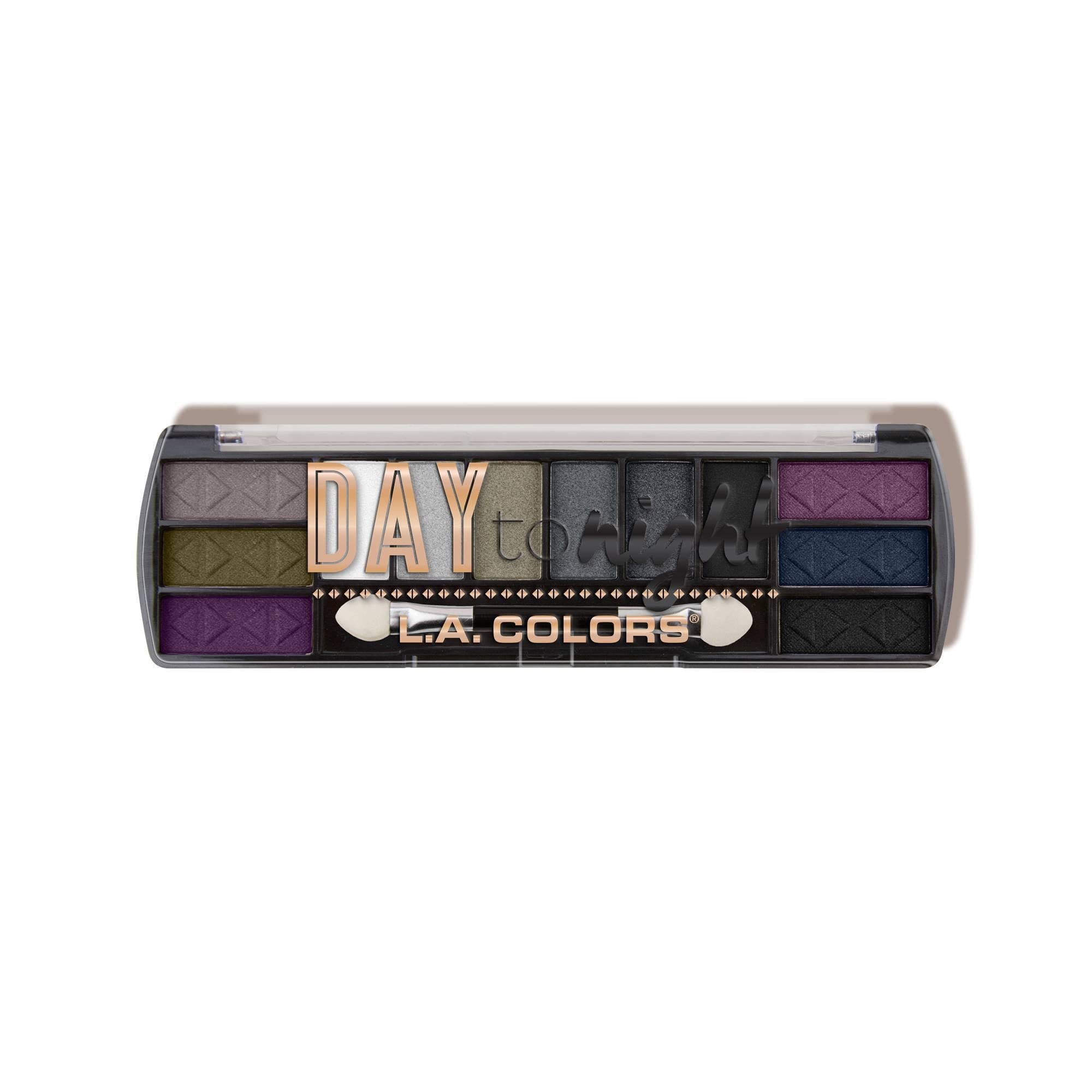 L.A. COLORS L.A Color Day To Night 12 Color Shimmery Eyeshadow, Nightfall, 8 G, Multicolor
