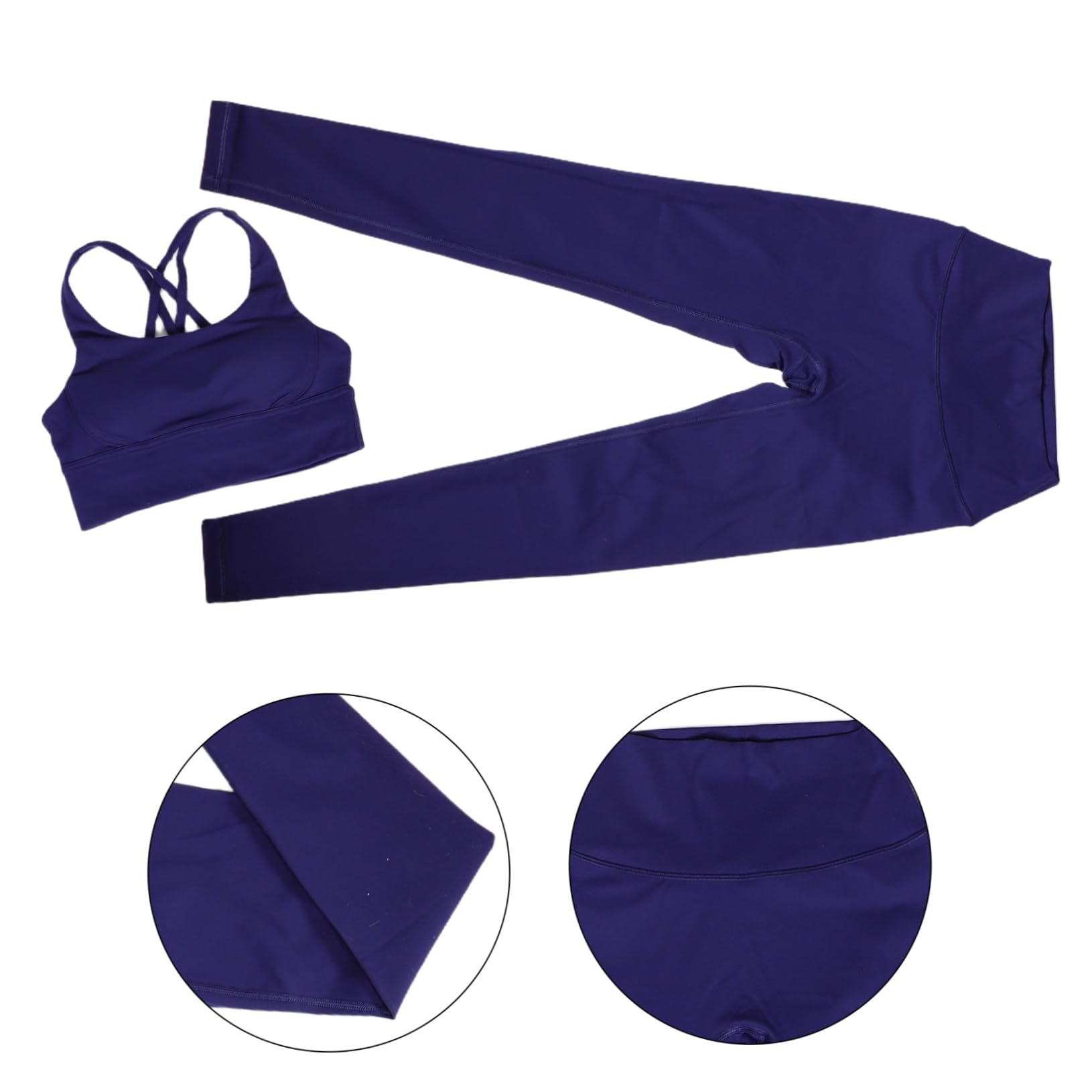 1 Leggings Und Sport- Für Frauen Hochbund Yoga-Leggings Atmungsaktive Workout-Hosen Für Fitness Laufen Und Gym Cross-Back Design Nachtmeerfarben
