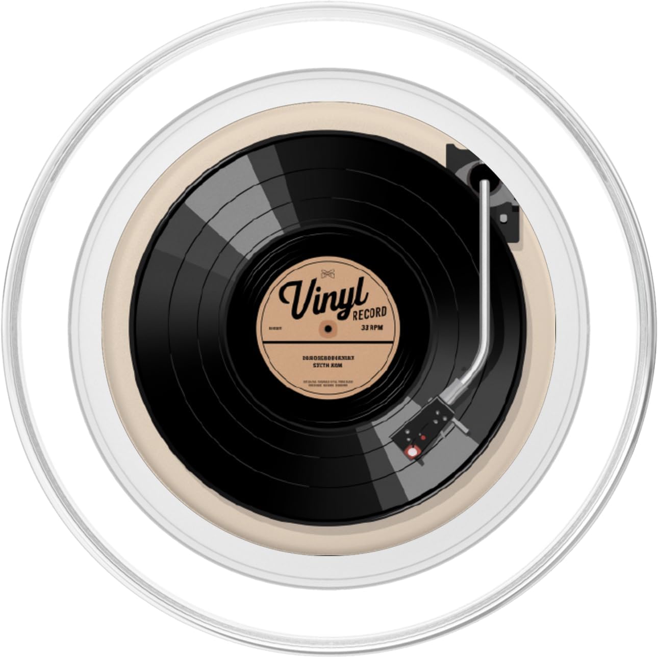 Vinyl Record Player Vinyl Collector Retro Music Lover PopSockets PopGrip for MagSafe - Image 2