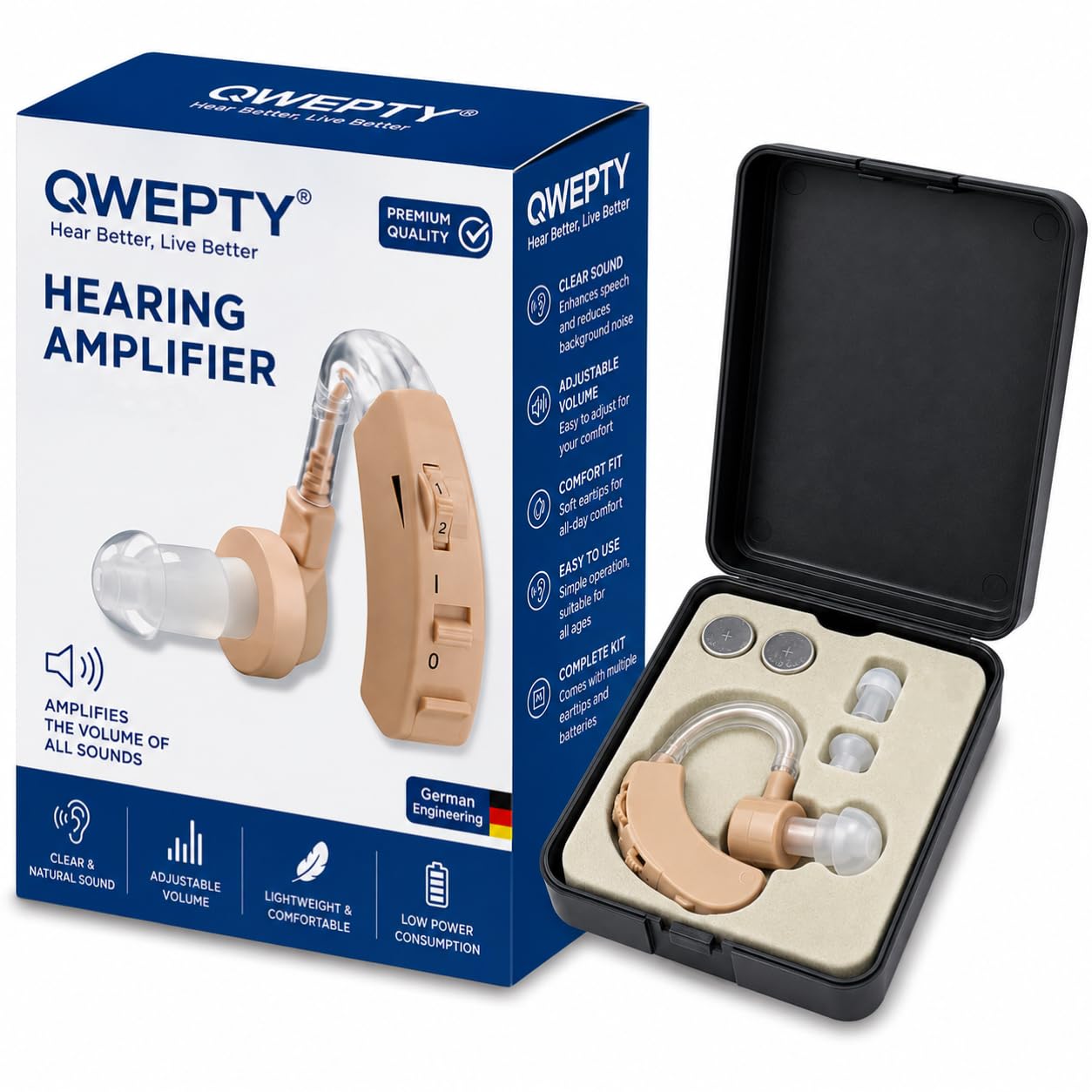 2026 ear machine hearing for old age hearing aid device for enhanced sound clarity/hearing aid machine/kaan ki machine suitable for both ear amplifier clear sound (6g-volume control)