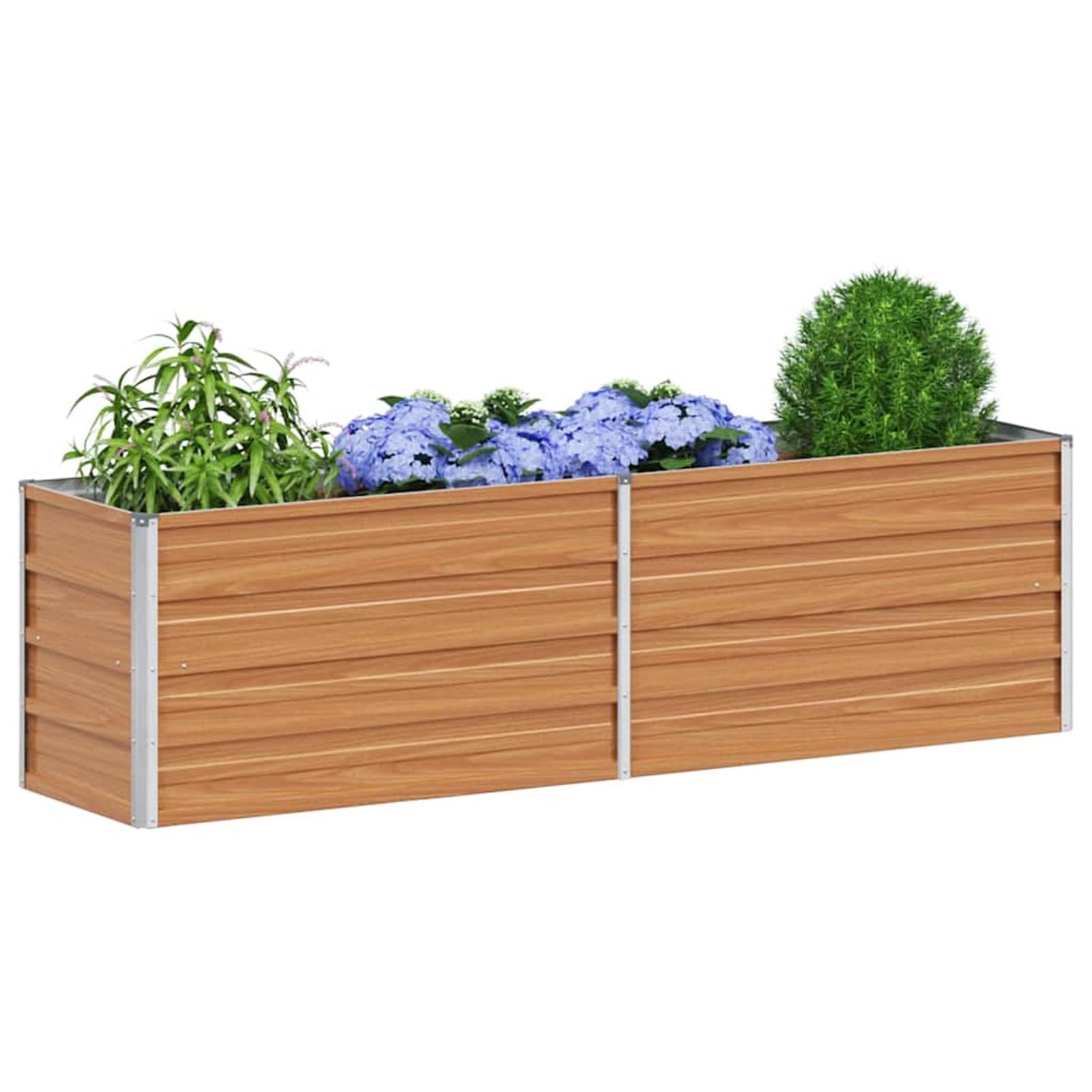 Gecheer Letto rialzato da Giardino, per orto e Fiori, 160 x 40 x 45 cm, in Acciaio zincato, con Fondo Aperto e Bordi Lisci, Ideale per balconi, terrazzi e Giardini