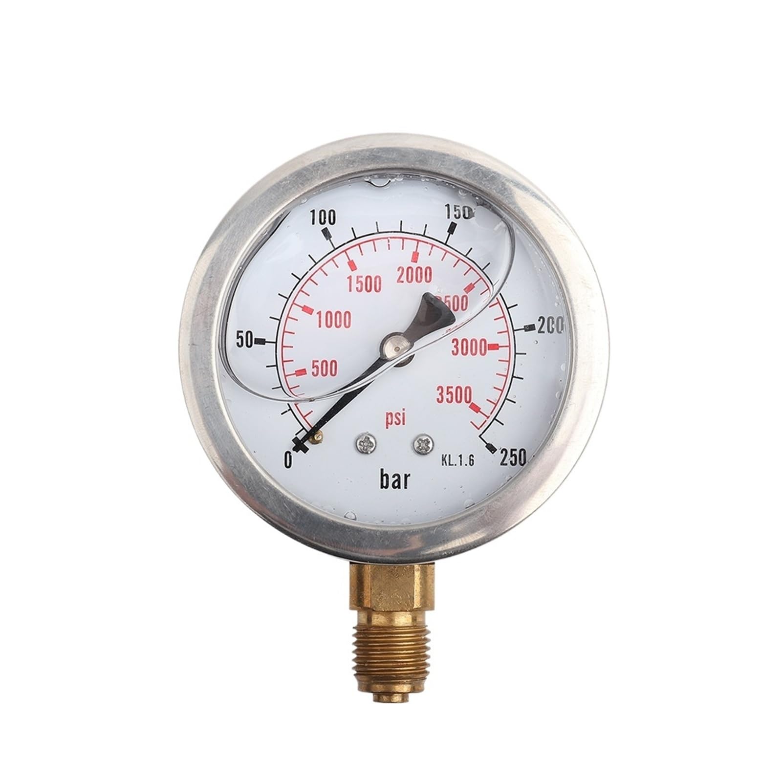 Hydrauliczny ciśnieniomierz, manometr hydrauliczny, 0-250 bar, 0-3750 PSI, G1/4, tarcza 63 mm, ciśnieniomierz