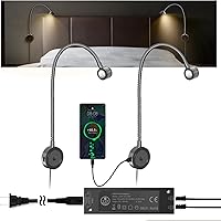 Vista 10 de VST Luces para Libros para Cabecero, Lámpara de Lectura Montada en la Pared de la Mesita de Noche, Luz de Lectura Táctil para Ajustar la Temperatura