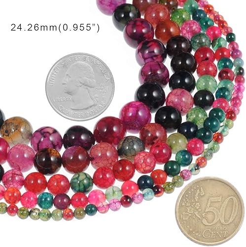 Miniatura 5 de Cuentas de piedra natural con piedras preciosas redondas y sueltas de cristal de energía para la fabricación de joyas, 1 filamento de 15 pulgadas