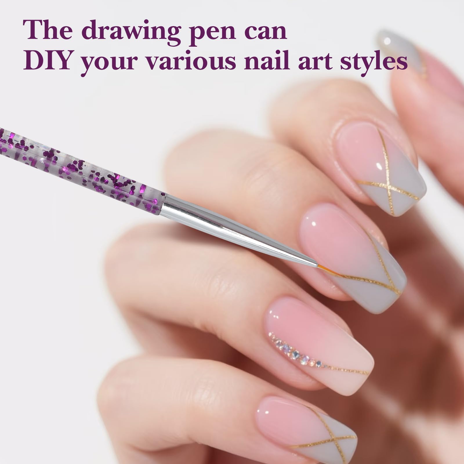 5 PCS Pinceles para Estampar Uñas,Estampador de Silicona con Rascador, 3 Pinceles para Nail Art Juego para Uñas Francesas Herramienta para Estampar Uñass para el Hogar y Los Viajes Diseño de Uñass DIY