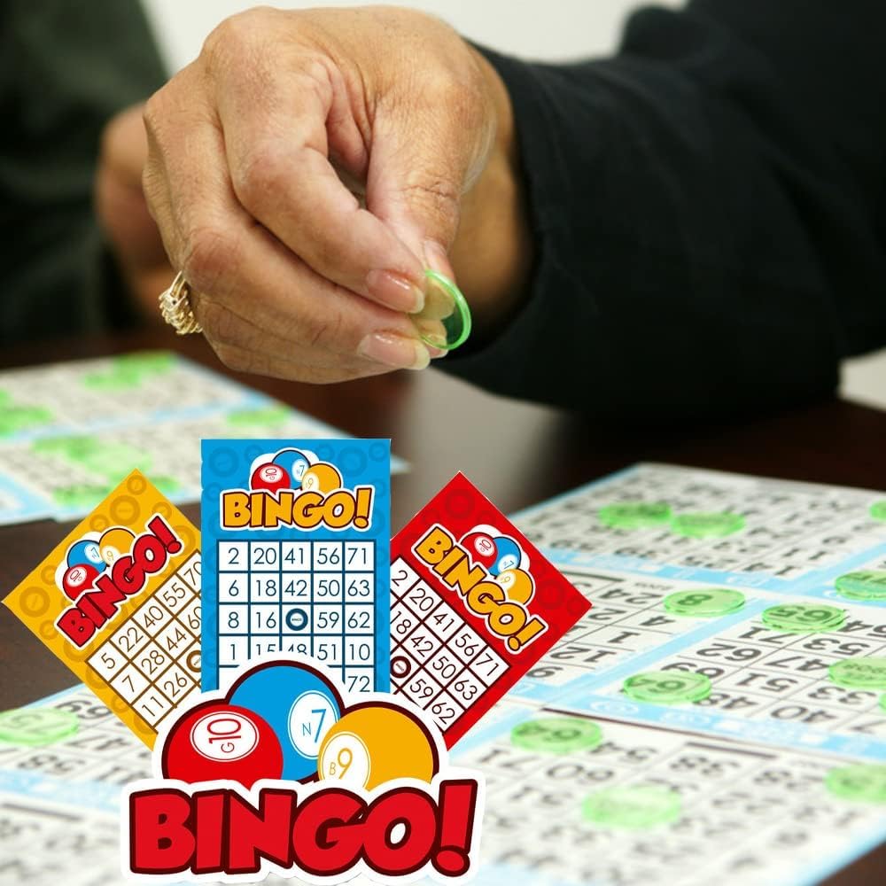 Magnetischer Bingostab mit 100 Metallringchips zum Zählen von Schul-/Spielchips Kunststoffmarkern (Grün)
