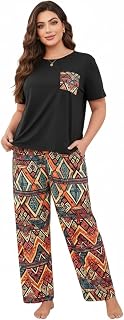BlackBasket Women’s Tie-Dye Pajama Set | Relaxed Fit Short Sleeve Top & Long Pants Sleepwear | Soft & Comfy Lounge Wear Se... Price In India