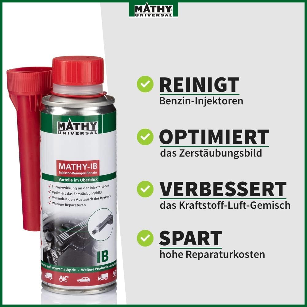 MATHY Benzin-Injektor-Kur, Systemreiniger & Injektoren Reiniger Additiv Set | Kraftstoffadditiv zur Motorreinigung, Einspritzdüsen Benzinadditiv, Entfernt Ablagerungen, Verbessert Leistung und Verbrauch