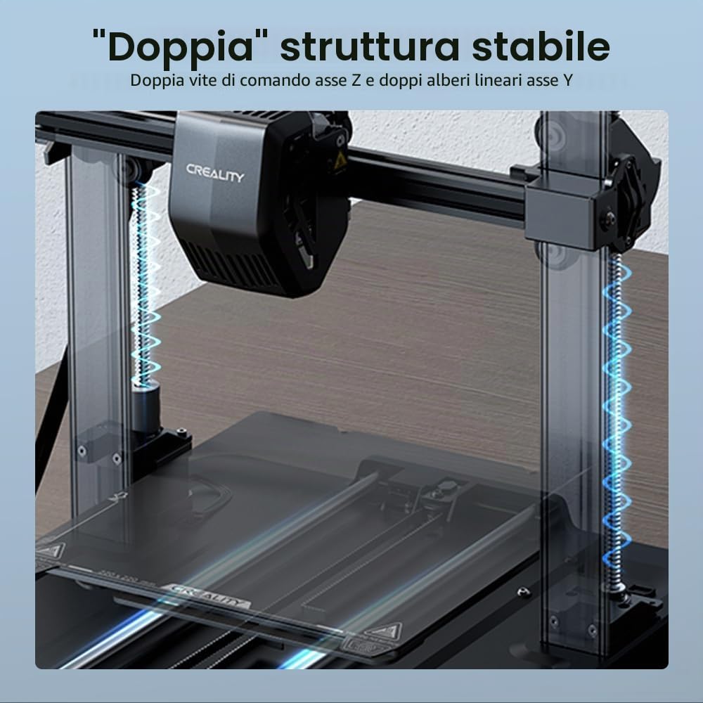 Stampante 3D Creality Ender 3 V3 SE con velocità di stampa di 250 mm/s CR Touch Strain Sensor Sprite Direct Extruder Dual Z-axis & Y-axis Print 8.6 * 8.6 * 9.8in