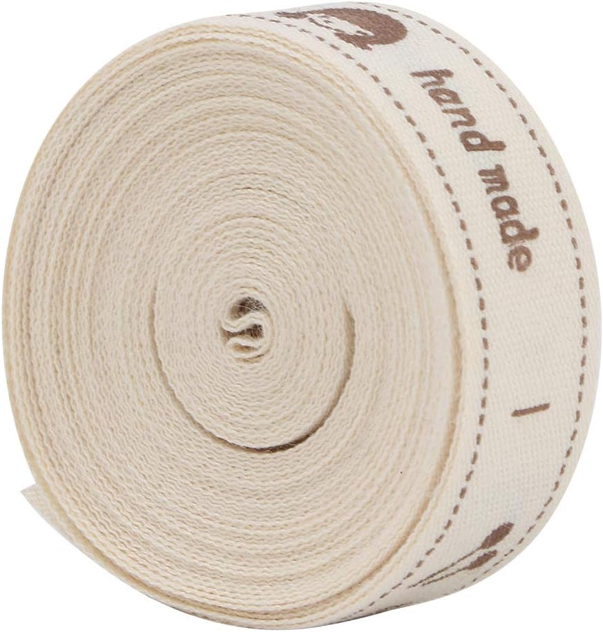 Oumefar Handmade with Love' Cotton Ribbon Tape Sewing Tags Ribbon Labels for Gift Wrapping Ribbon Decoration(#2) Decorativeribbontrim