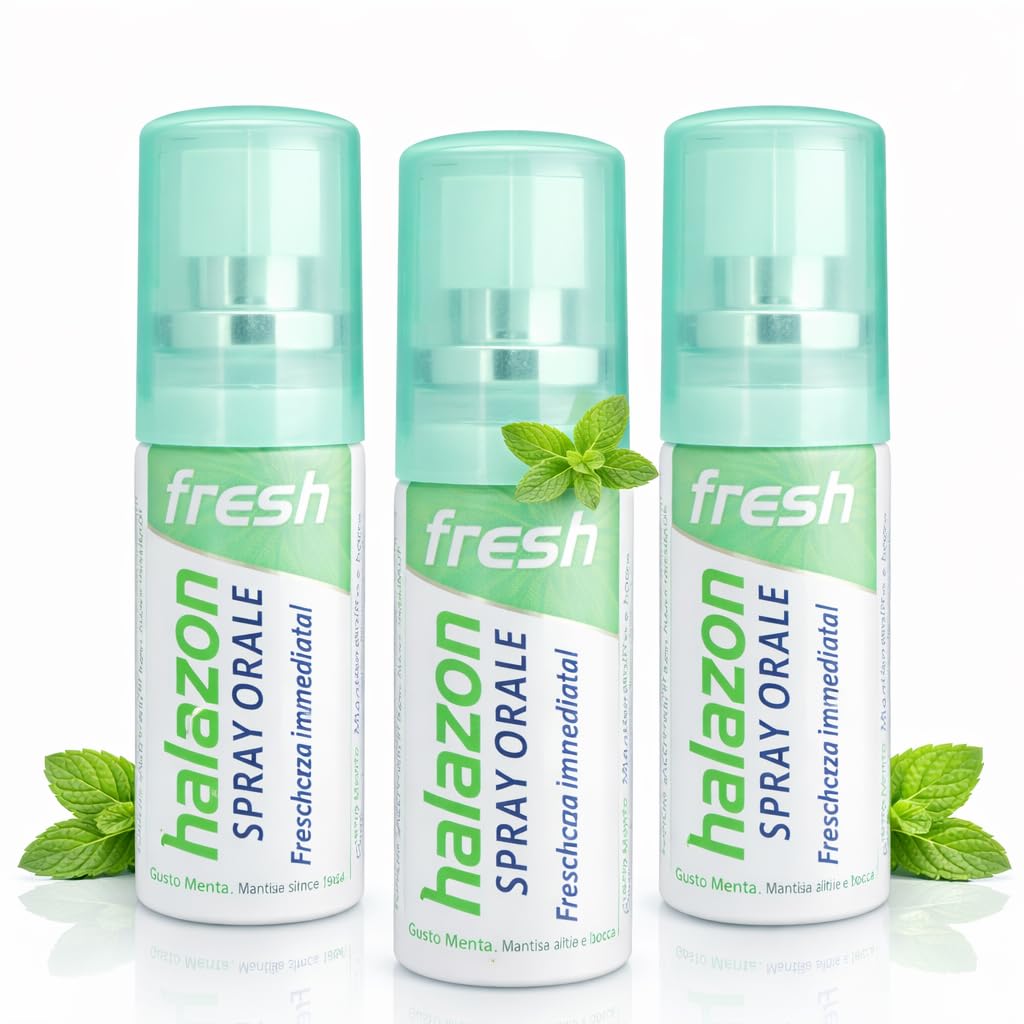 Halazon Mouth Spray 3 Pack – 3 x 15 ml (0.51 fl oz each) – Mint Breath Spray – Instant Fresh Feeling – Travel Size – German Oral Care Brand