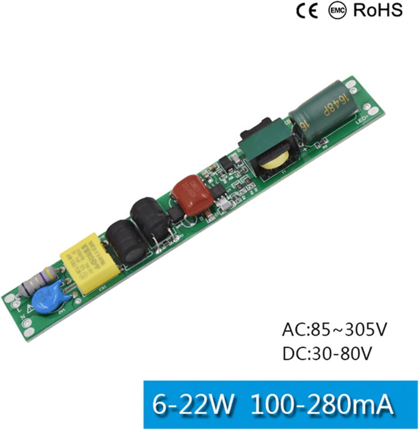 Constant Current Drive Power Supply 6W LED lamp Driver DC30V 280mA Power Supply 85V-265V Lighting Transformer lamp Tube