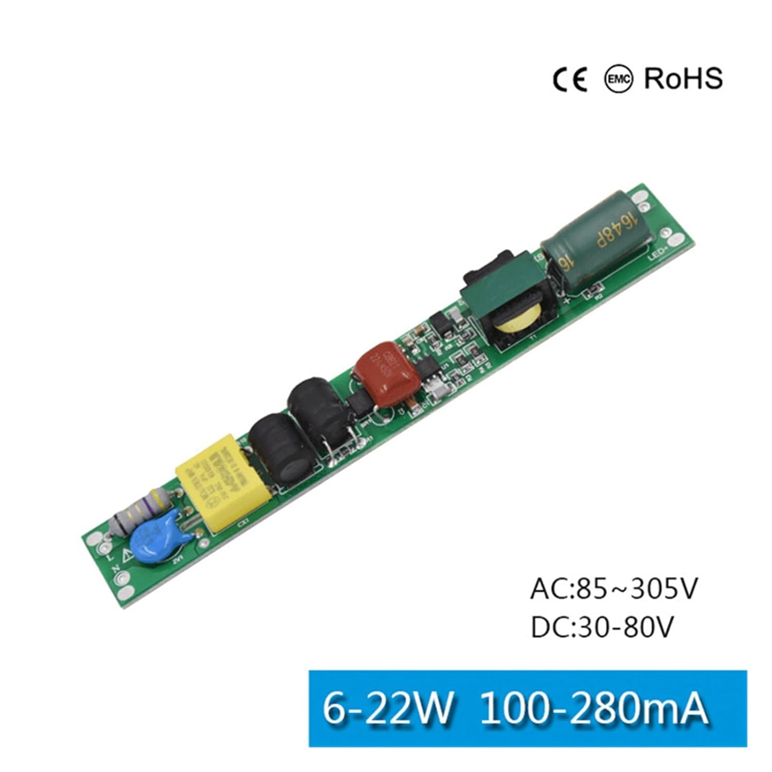 Constant Current Drive Power Supply 6W LED lamp Driver DC30V 280mA Power Supply 85V-265V Lighting Transformer lamp Tube