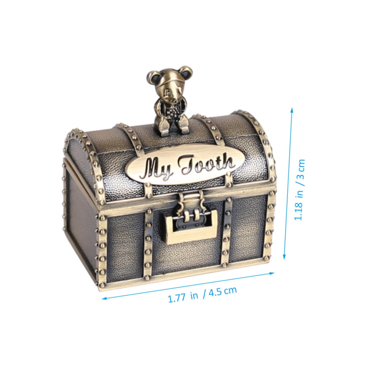 VICASKY Metal Tooth Boxes Fetal Hair Storage Box Tooth Curl Container for Keepsake