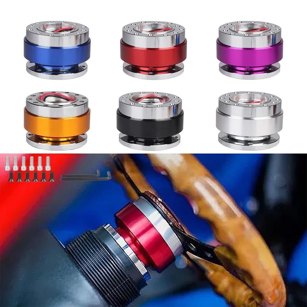 Para Universal Car Tuning Volante Adaptador Cubo Liberación Rápida Snap Off Boss Kit Paletas cambio volante coche(NeoChrome)