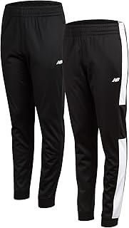 New Balance Boys' Athletic Sweatpants - 2 Pack Performance Tricot Jogger Pants (Little Boy/Big Boy), Size 5/6, Jet Black