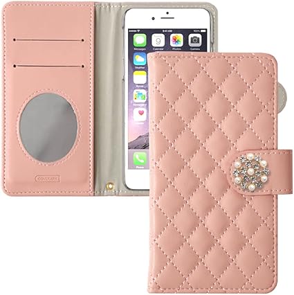 Amazon Co Jp Coverary Disney Mobile Dm 01k ケース 手帳型 ディズニーモバイル Dm01k スマホケース 1個入り ピンク 全機種対応 キルティング ミラー付き 鏡 可愛い b 家電 カメラ