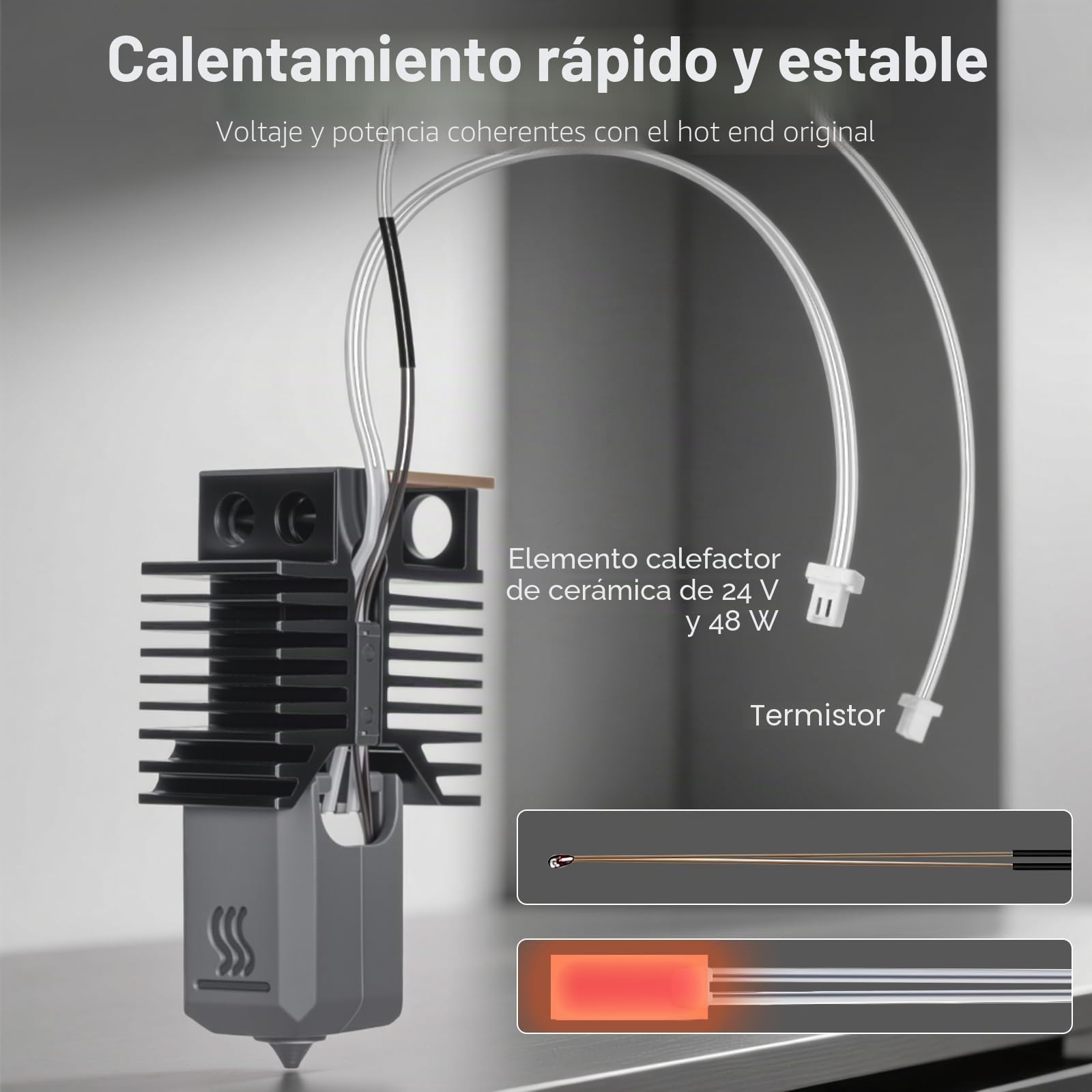 4PCS U1 Hotend 0.4mm Boquilla Acero Endurecido Compatible with Snapmaker U1 Impresora 3D Ceramic Rapid Heating Extruder HotEnd con Cepillo Silicona,Cubierta Silicona y Almohadilla Antiderrames