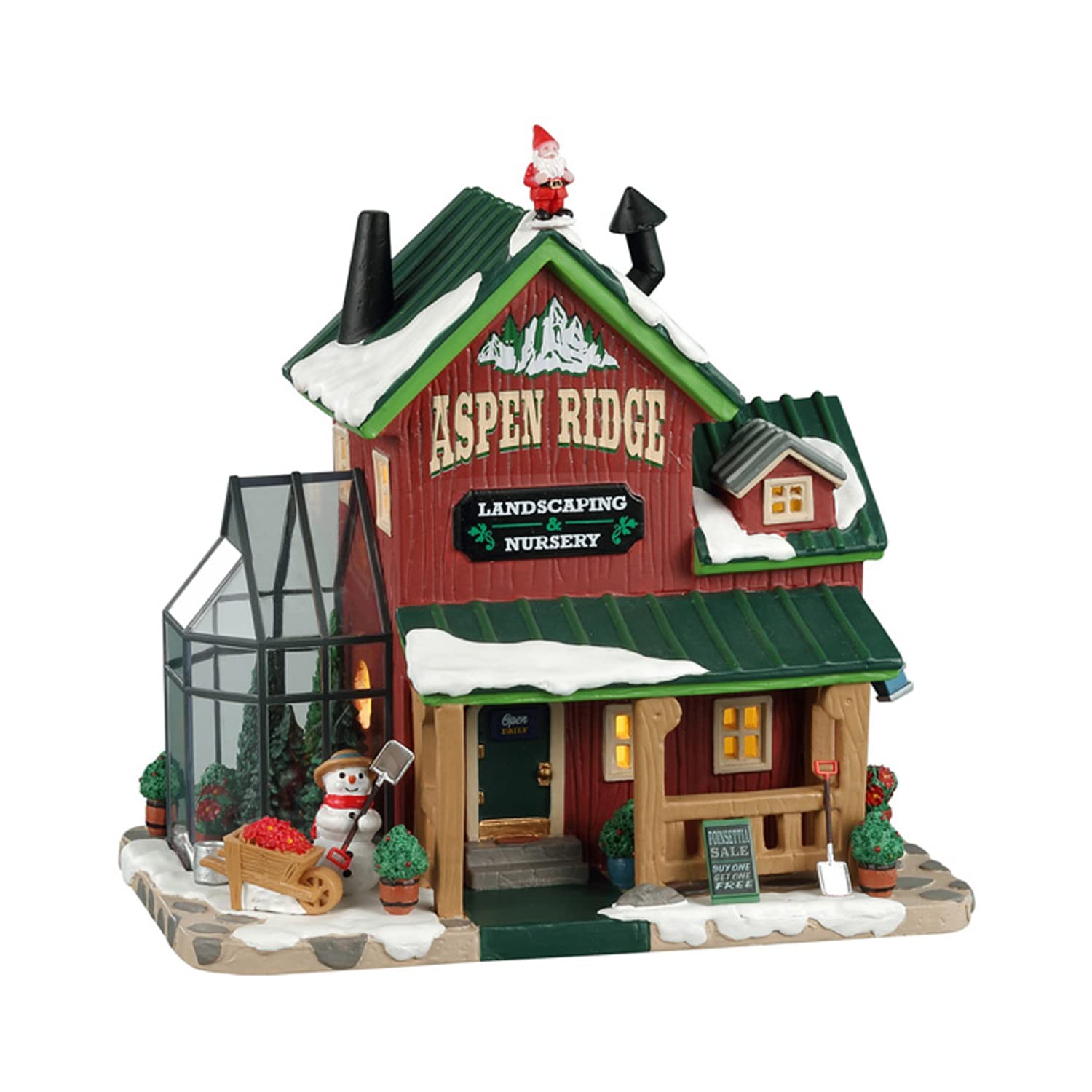 Decoración navideña Lemax Aspen Ridge Landscaping para crear ambientes invernales cálidos