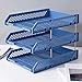 File Rack File Tray Desktop Item Storage Rack Frame Data Sorting Supplies Office Archive Letter Trays(Blue)