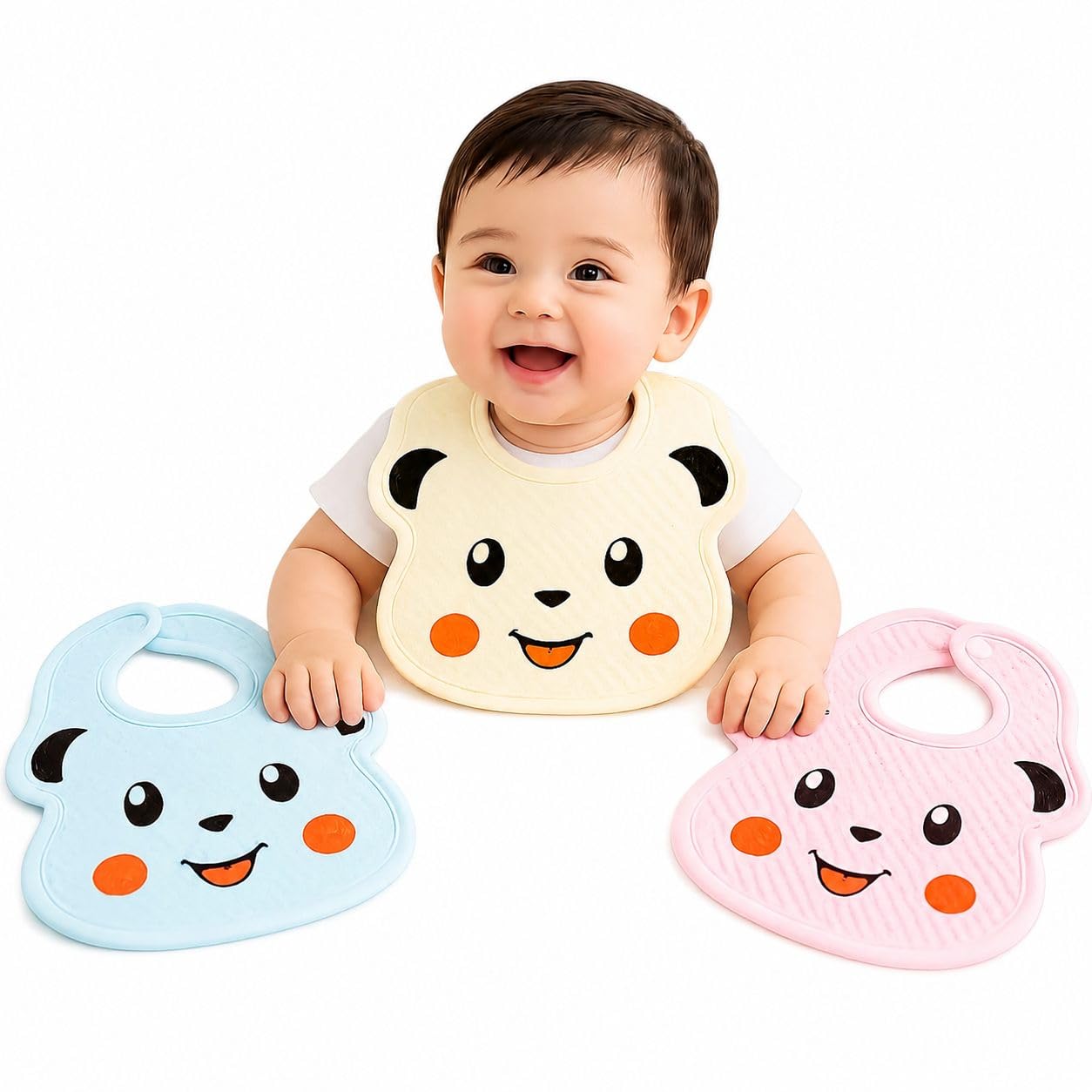 Khillayox Cute Cartoon Baby Bibs for Infants & Toddlers | Soft Waterproof Feeding Apron for Boys & Girls | Washable Saliva Dribble Bib | Perfect for 0-3 Years-image-6