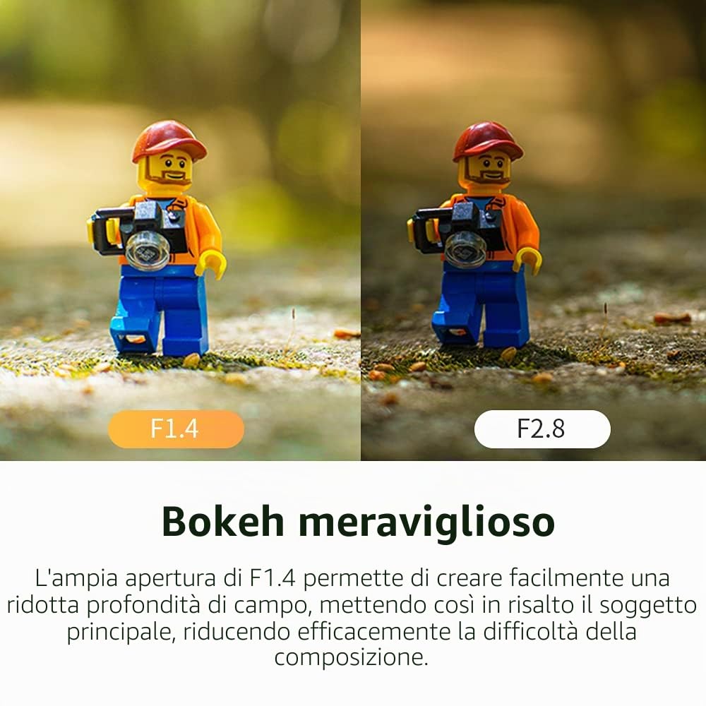 7artisans Obiettivo 55 mm F1.4 Mark II APS-C con messa a fuoco manuale, grande apertura, per fotocamere mirrorless Fuji X-A1 X-A10 X-A2 X-A3 X-T1 X-T10 X-T2 X-T20 X-E2 X-E2S X-M1 X-T100 X-Pro2