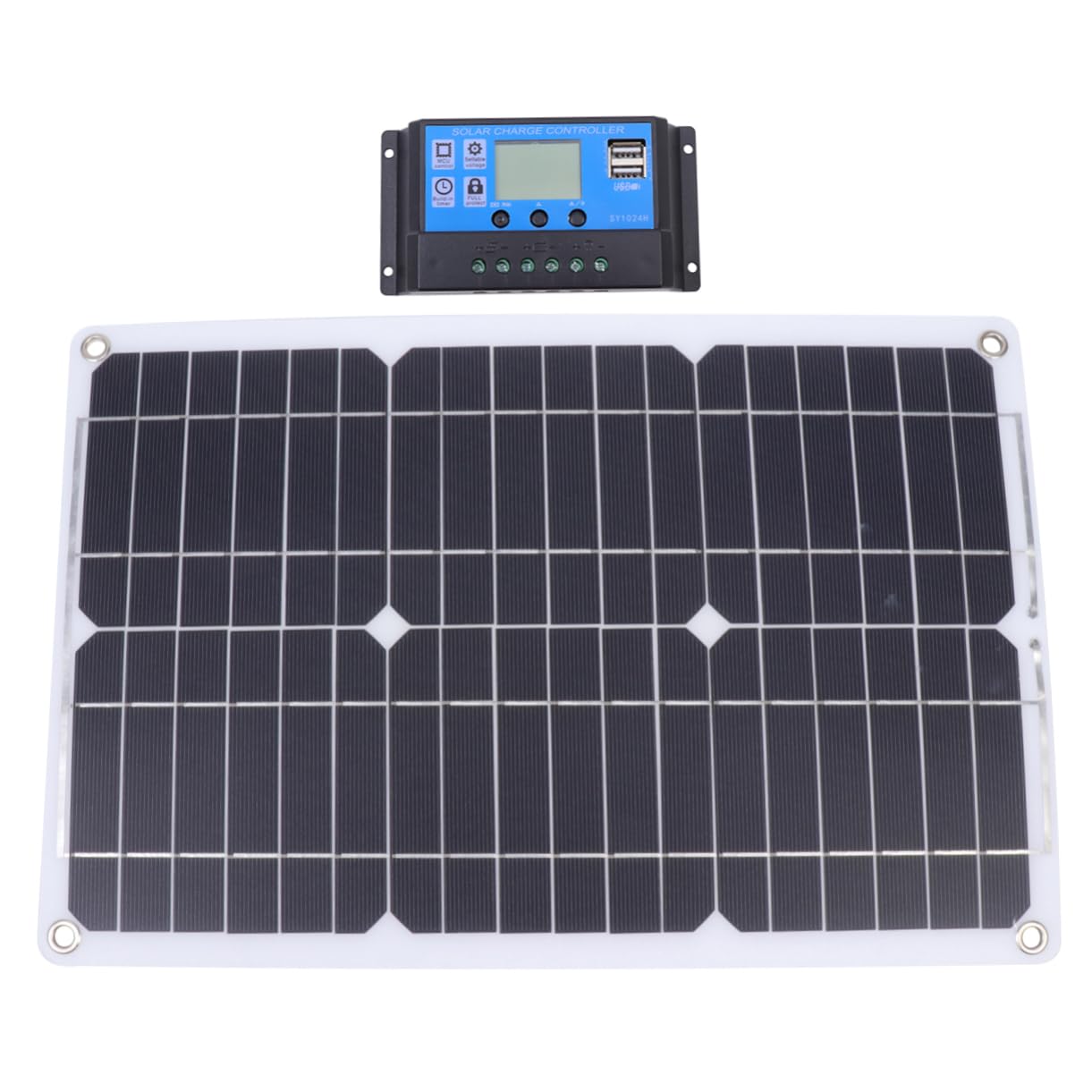 ifundom Portable Solar Cell Panel with Controller Monocrystalline Charger for Car Battery Phone and Navigator Design for Outdoor Activities and Emergency Use
