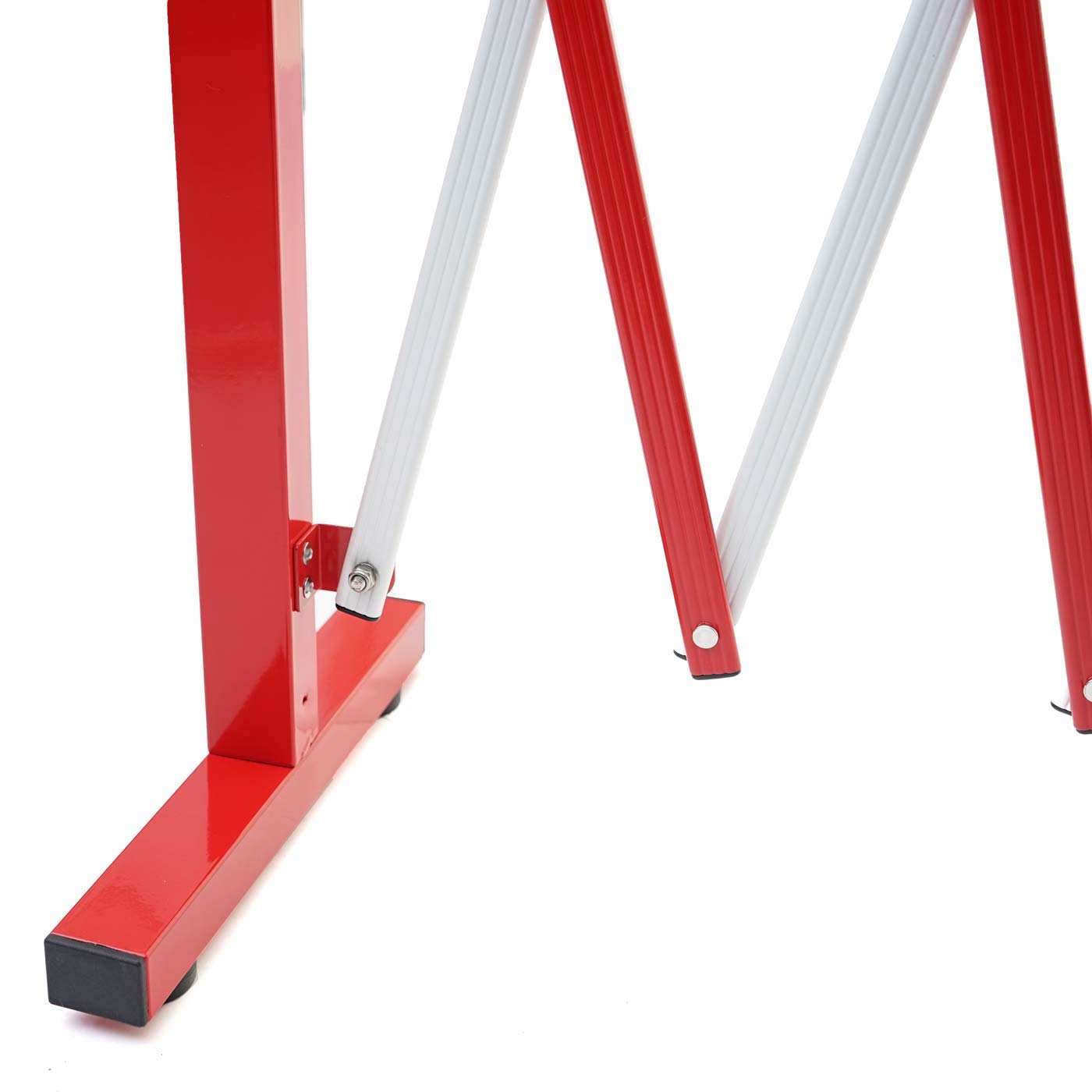 Absperrgitter HWC-B34, Scherengitter Zaun Schutzgitter ausziehbar, Alu rot-weiß - Höhe 153cm, Breite 36-300cm