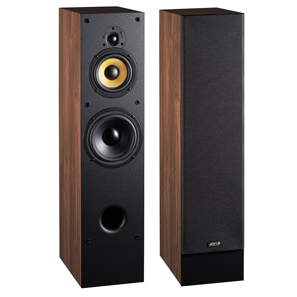Davis Acoustics Mia 200 Noyer américain - Colonne 3 Voies/3 Haut-parleurs - Enceinte Vendue à la Paire