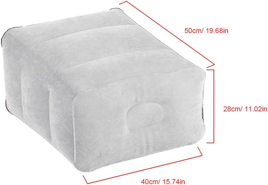 Inflatable Travel Foot Rest for Kids, Lightweight Compact Multi Functional Airplane Car Leg with Carry Bag, PVC Inflatable Footstool