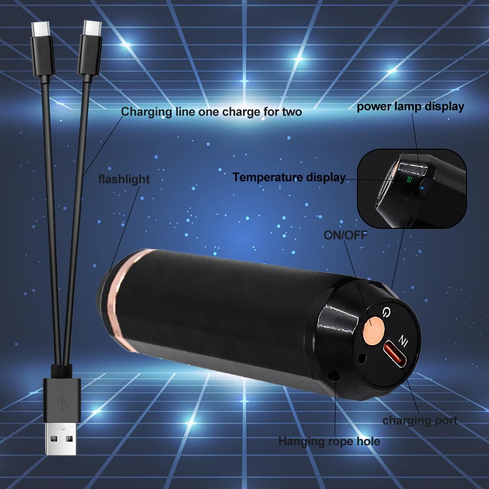 Scaldamani Magnetici Elettrici Portatili - Doppia Batteria 5000mAh, 3 Temperature, Torcia LED, Per Sport Invernali E Outdoor - Foto 12