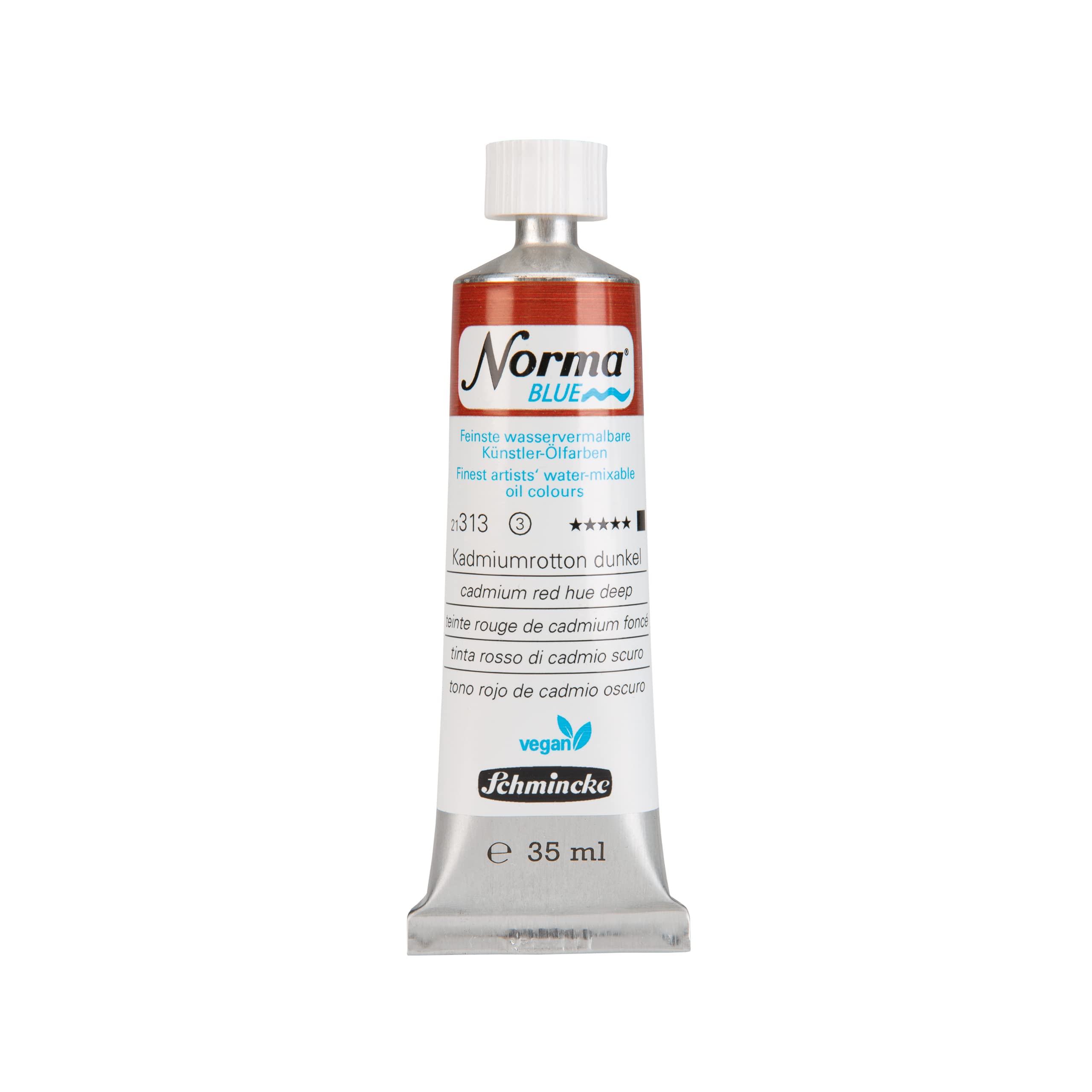 Schmincke - NORMA® Blue, 21313009, finest watercolourable artists' oil colours, highly pigmented, lightfast, vegan, cadmium red hue deep, 35 ml