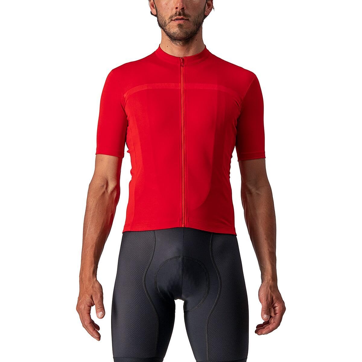 CASTELLI Men's Classifica Jersey, Zip Up Quarter Length Sleeve Jersey for Gravel Biking & Road Cycling - Red - X-Large