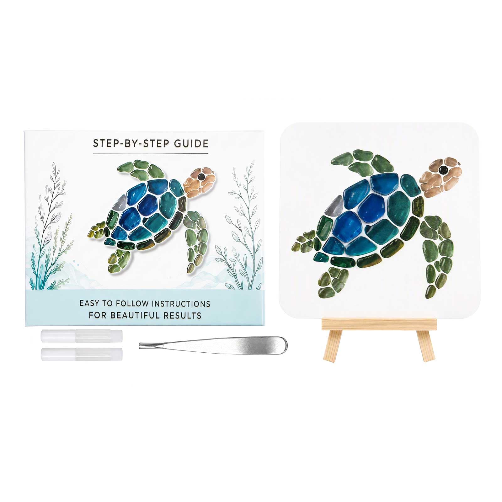 DIY Sea Glass Mosaic Kit Ocean Art Kit Handmade Decor Craft