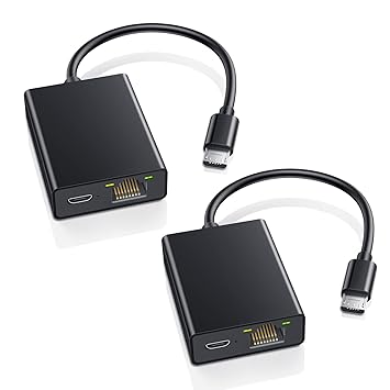 ZEXMTE Ethernet Adapter for Fire TV Stick, Fire Stick Ethernet Adapter, Micro USB to RJ45 Ethernet Adapter, Compatible with Fire Stick 4K, Chromecast Ultra Audio Etc (2 Packs)