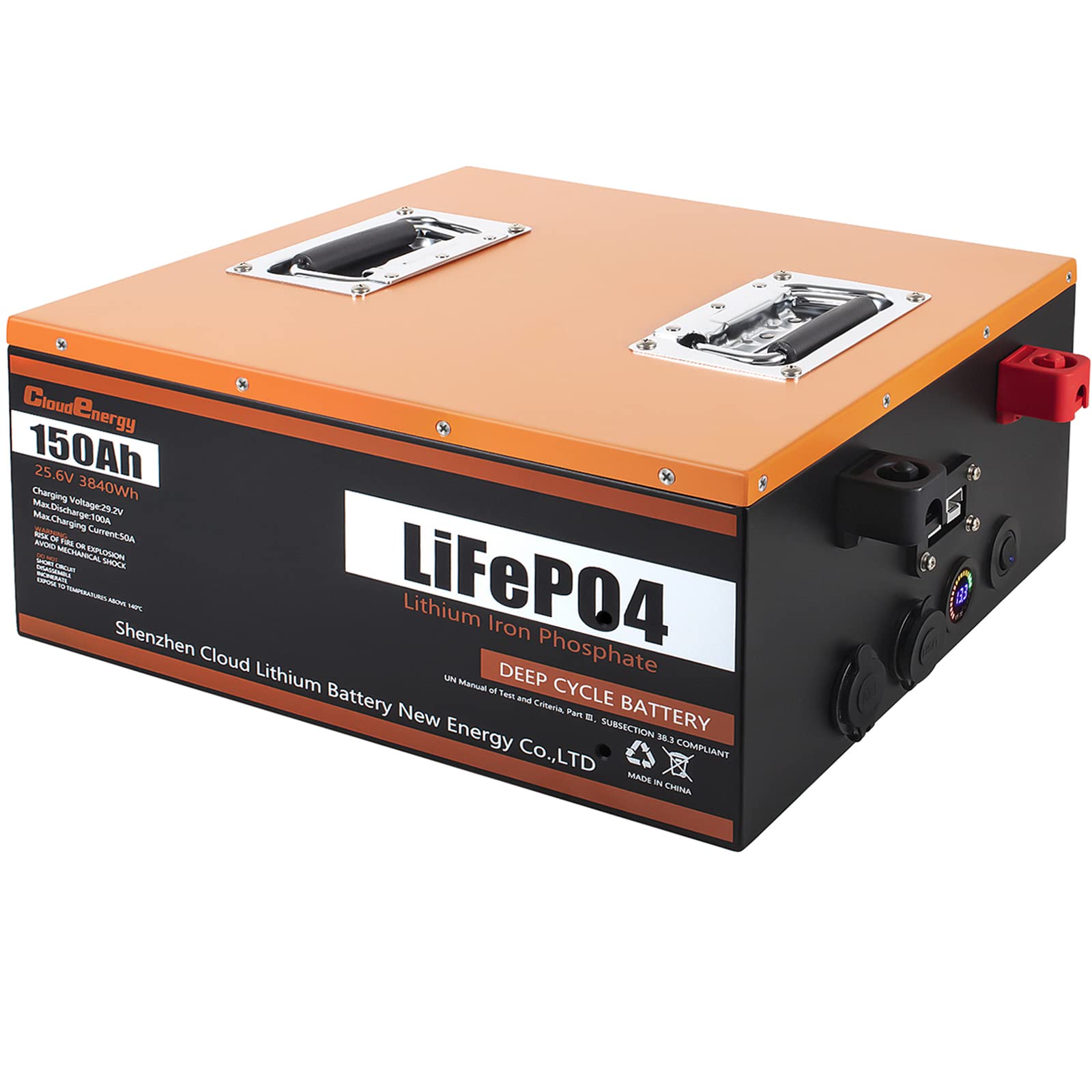 CloooudPro 24V 150Ah LiFePO4 Deep Cycle Battery with 100A BMS, Perfect for RV, Solar, Boat, Marine, Trolling motor, Most of Backup Power and Off Grid Applications