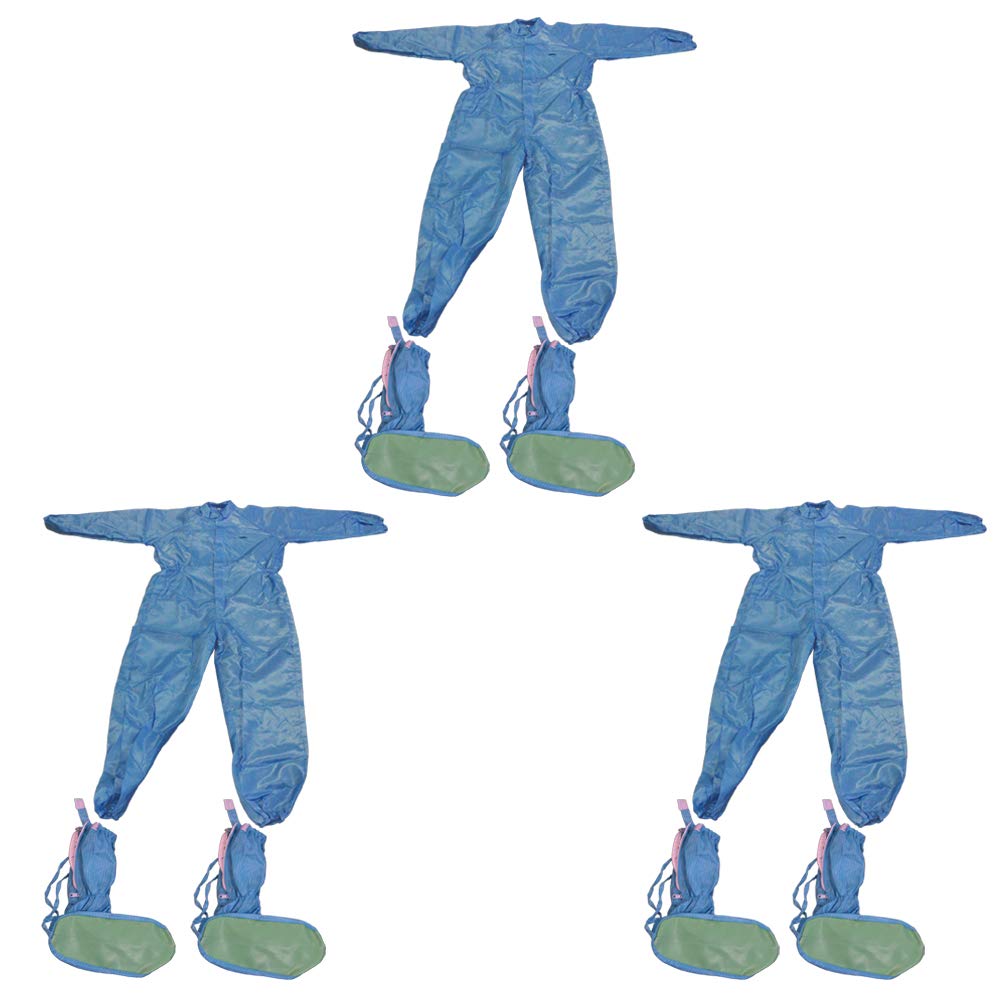 Othmro Einweg-Schutzanzug, staubdicht, Blau, Größe M, 3 Stück