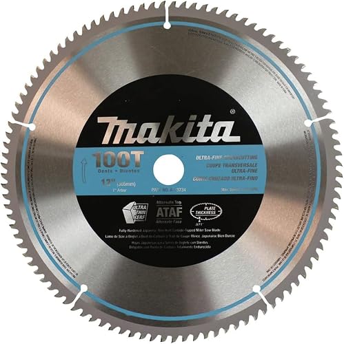 MAKITA 12" X 1" 100T Micro Polished Miter Saw Blade, A-93734, Silver (Pack of 10)