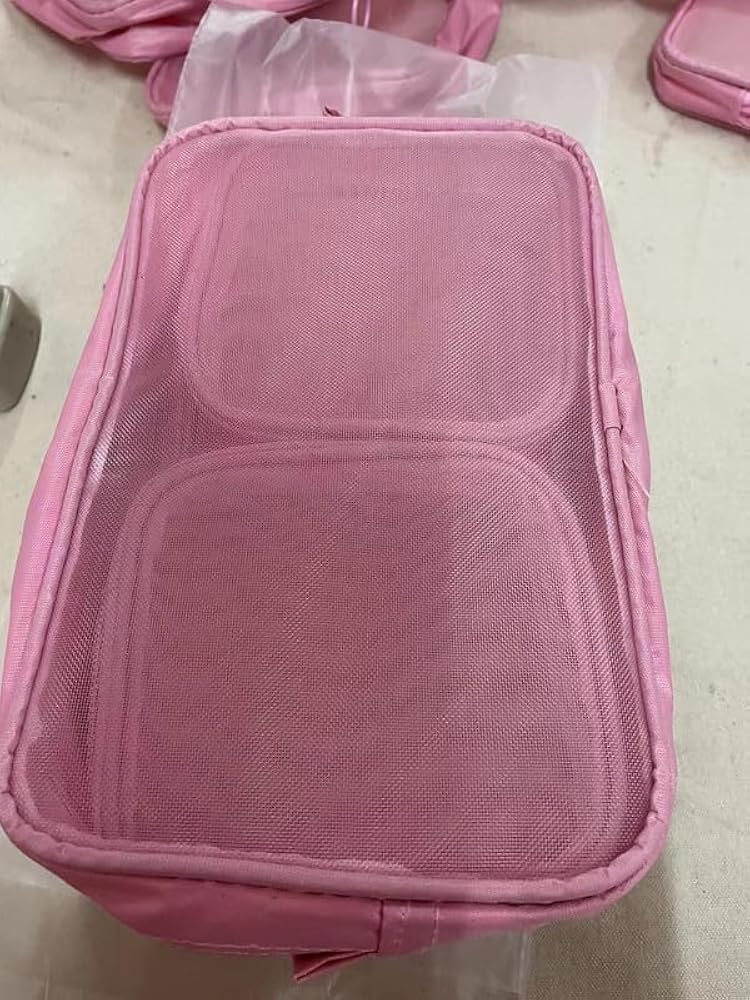Amazon.com: MuMiY 4 Pcs Pink Mesh Makeup Bag Mesh Cosmetic Bag