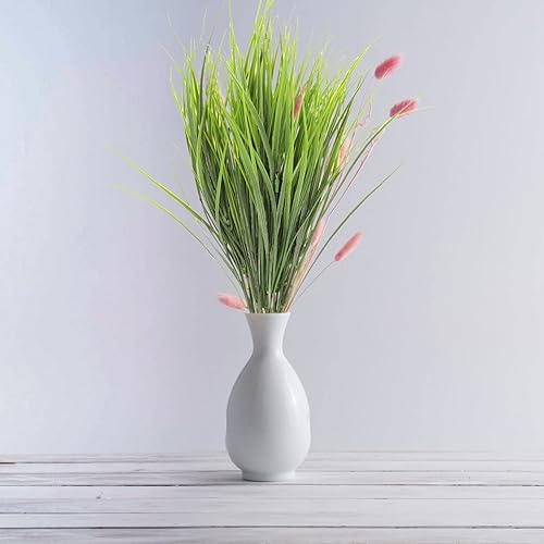 Miniatura 9 de Happyyami 4 piezas de hierbas artificiales para exteriores, arbustos artificiales de plástico, vegetación artificial para casa, jardín, patio,