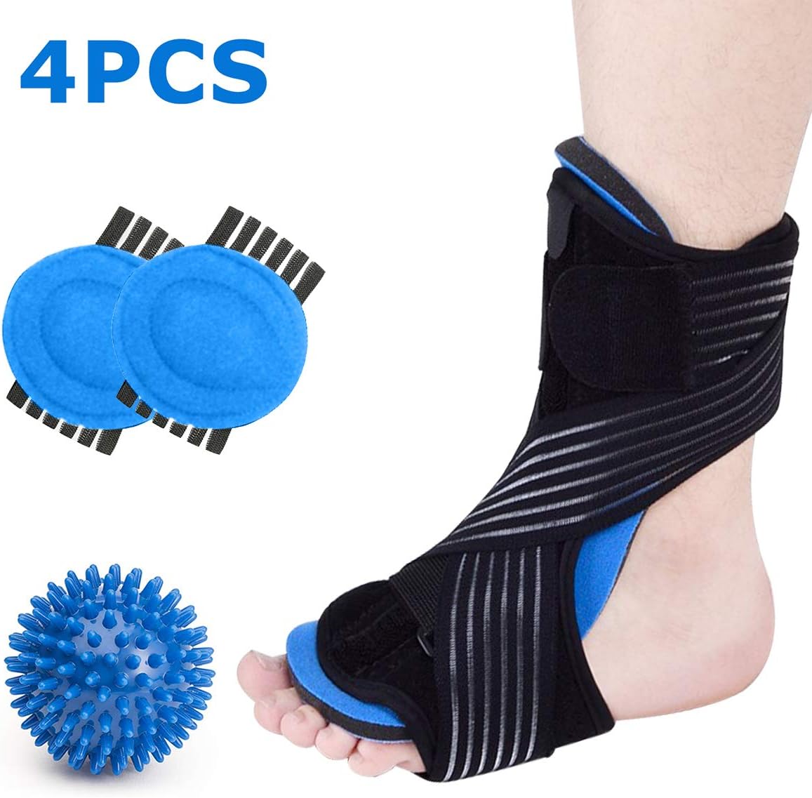 Plantar Fasciitis Night Splint for Effective Relief for Sleep Support- Adjustable Dorsal Night Splint for Effective Relief (4PCS)